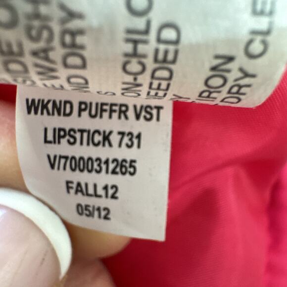 GAP Hot Pink Puffer Vest Women’s Size XL 2012 Excellent Condition Polyester - Picture 6 of 9